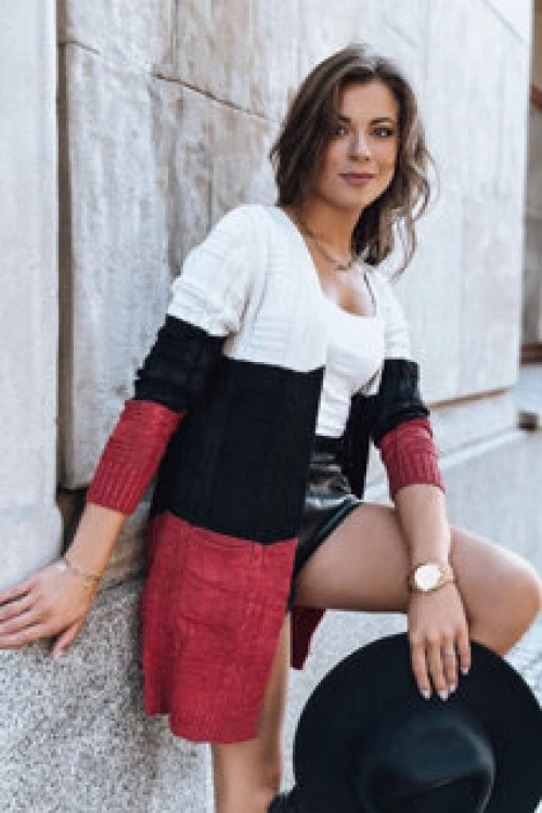 Sweter damski sylwia trójkolorowy dstreet my1179