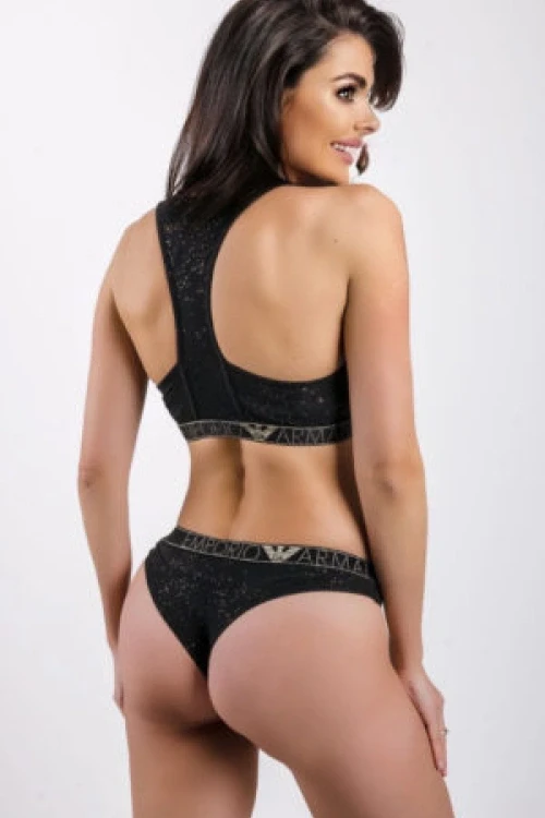 Komplet bielizny emporio armani logo czarny