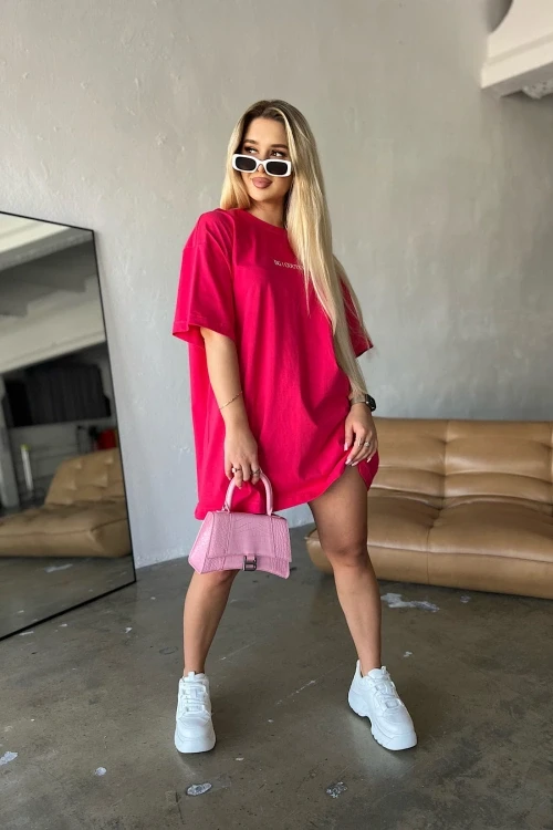 T-shirt oversize bg like a dress brandenburg czerwony