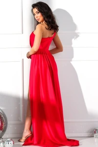 Sukienki - Lisbon red - efektowa suknia z trenem