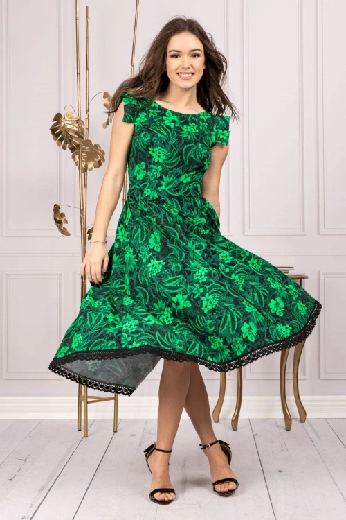 Sukienka z rkawkami "motylki" "sakura" green