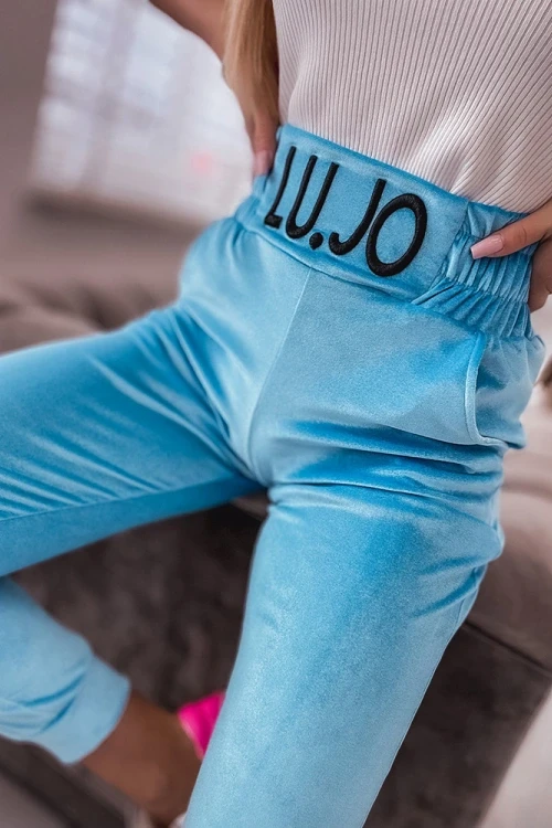 Welurowe legginsy blue