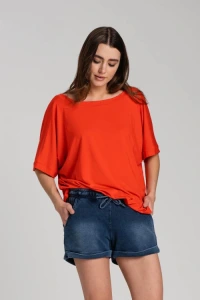 Avocadostyle.pl - Wiskozowa bluzka oversize z dekoltem na plecach