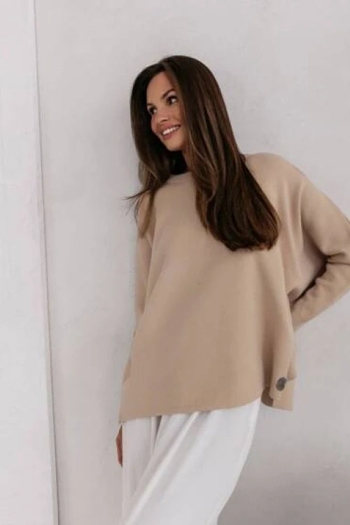 Beżowy sweter gładki szeroki cocomore