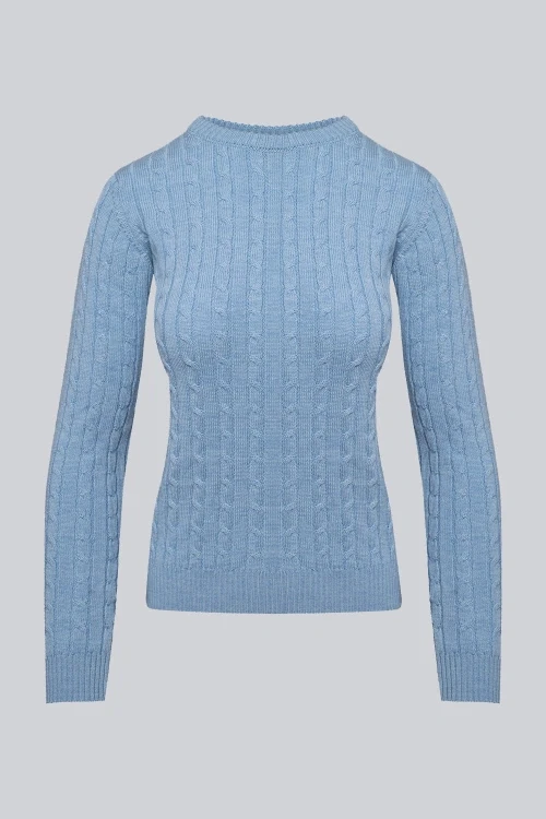 Sweter miss braid light blue