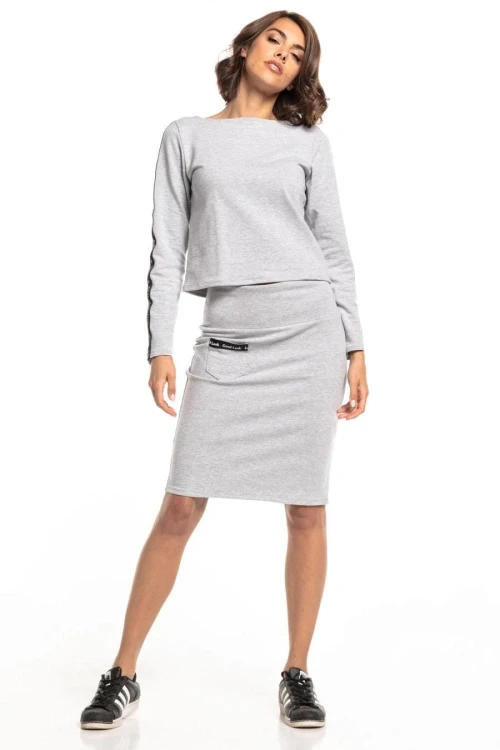 Dresowa bluza jasnoszara te328