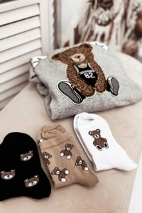 Charlottefashion.pl - Skarpety damskie czarne bear sk028