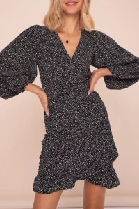 Sukienki - Czarna sukienka mini klaude dots