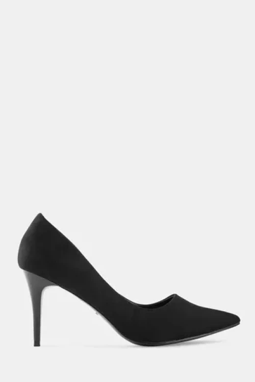 Deezee czarne szpilki na obcasie miss posh suede