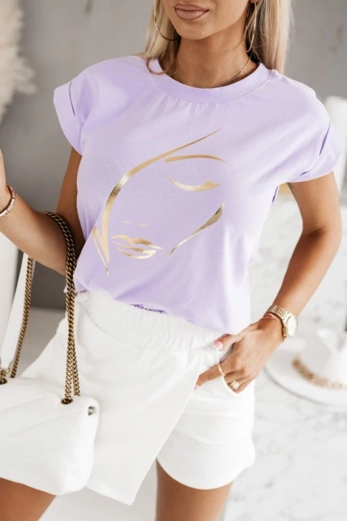 T-shirt zoty szkic lila