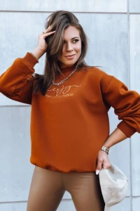 Dstreet.pl - Bluza damska oversize little things brązowa dstreet by1243
