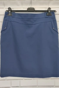Spódnice - Bb klasyczna spdnica na suwak dugo do kolana prosta elegancka owkowa granatowa (032)