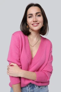 Ansin.pl - Sweter miss timeless bright pink