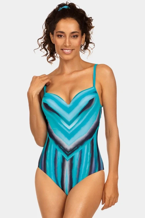 Strój jednoczęściowy push-up ocean print f28c/867