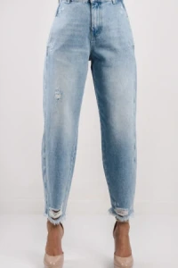 Egoistin.pl - Jeansy twin set typu slouchy błękitne