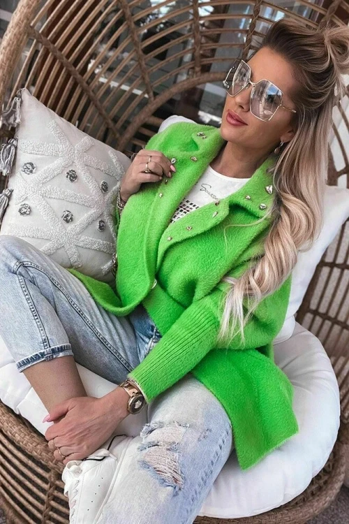 Fraggia / alpaka zdobiona kamieniami green