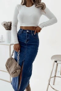 AdoreYou - Spódnica jeansowa z rozporkiem kendal - niebieska