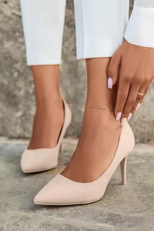 Deezee beowe szpilki na obcasie miss posh suede