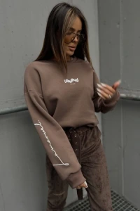 Nowości - Bluza one size czekoladowa bad girl cy523