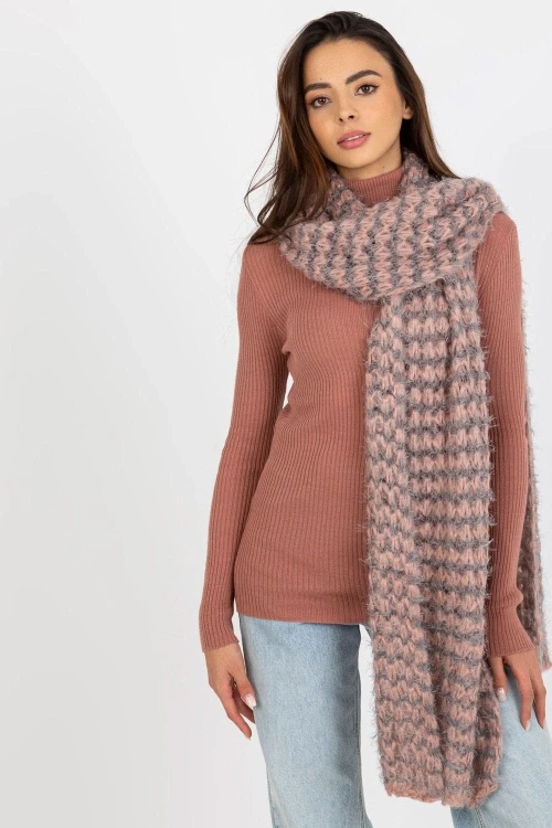 Szalik model at-sz-3710.88 grey/pink - at