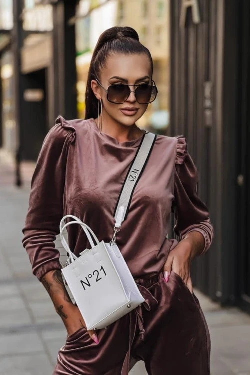 Dres welurowy vlentino brown