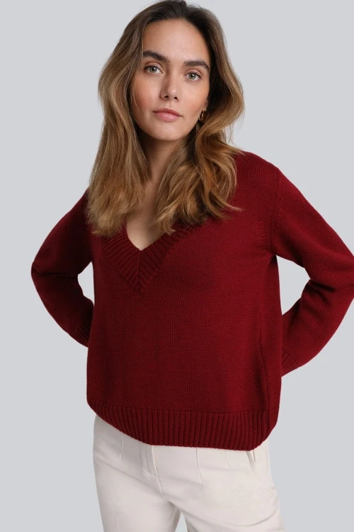 Sweter miss timeless wine red