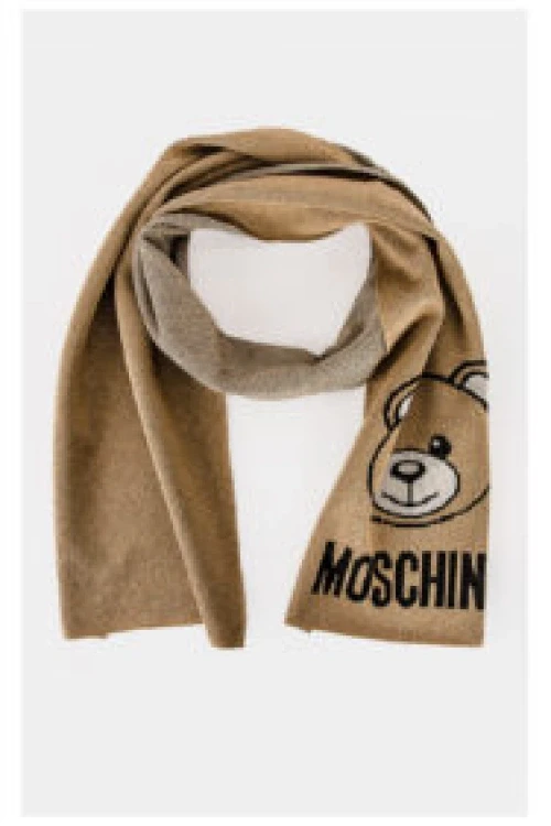 Szal moschino z nicią lureks beżowy