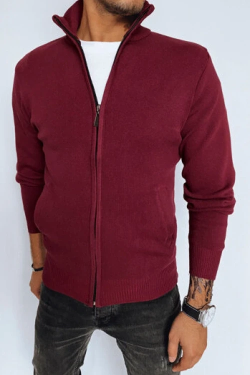 Sweter męski rozpinany bordowy dstreet wx2148