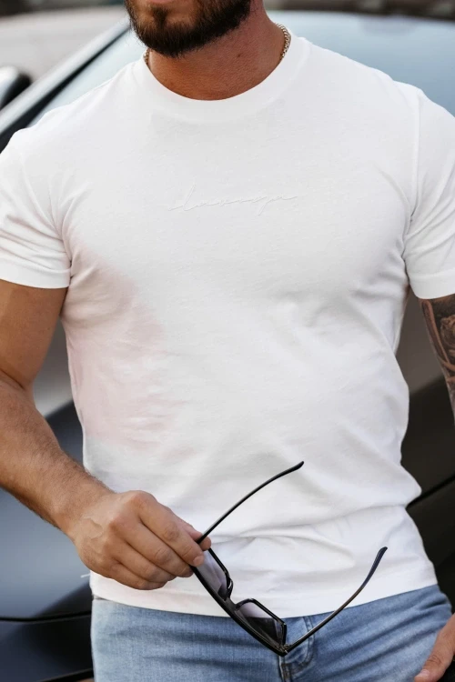 T-shirt męski slogen o la voga biały