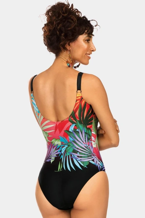 Strój jednoczęściowy na duży biust floral f216/864