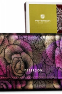 Nowości - Skrzany portfel damski w holograficzne kwiatypeterson