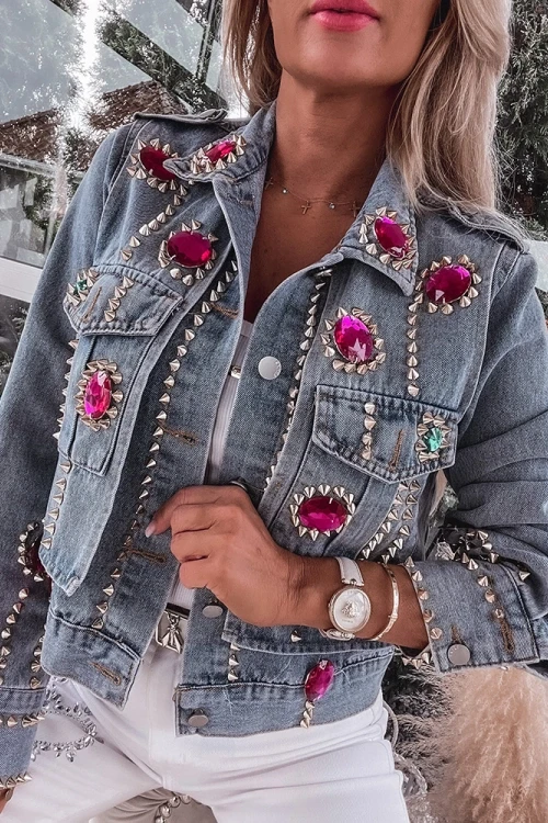 Katana jeansowa z dżetami shine premium