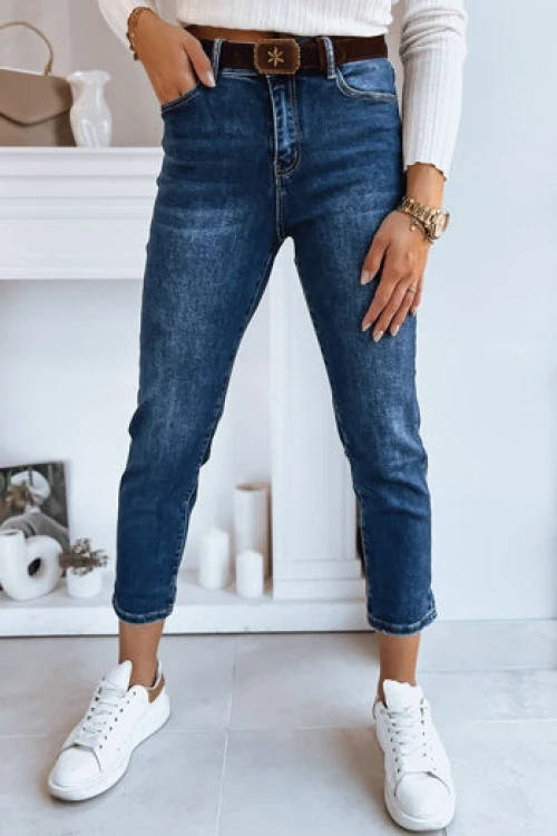 Spodnie damskie jeansowe mom fit cozy ciemnoniebieskie dstreet uy1740