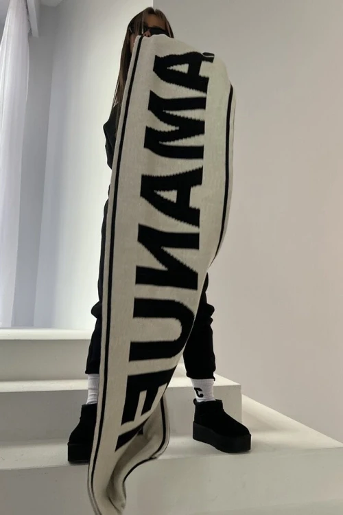 Szal czarny - ecru brand sz007