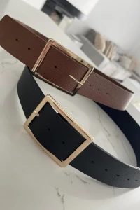 Charlottefashion.pl - Pasek karmelowy z klamrą simple k057