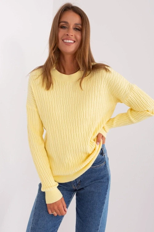 Sweter damski model at-sw-2338.14p light yellow - at