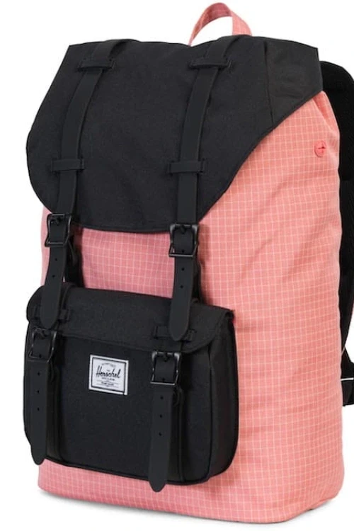 Plecak herschel - little america mid-volume strawberry ice grid / black 17l