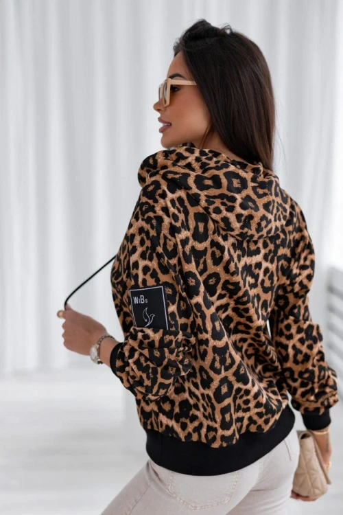 Bluza kangurek o wzorze zwierzęcym pantera