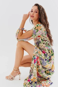Naoko-store.pl - Sukienka z pękniętym rękawem maxi island hippie