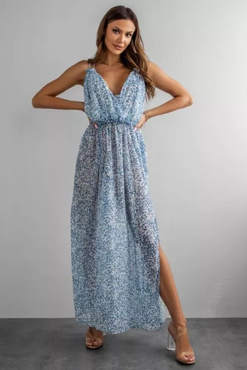Niebieska sukienka maxi helen