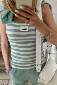 Yups.pl - Biao-zielony top w paski by o la la