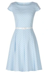 Sukienki - Sukienka gotta błękitna w grochy