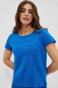Yups.pl - Niebieski t-shirt basic z kieszonk moodo