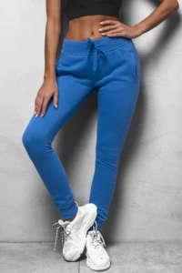 Spodnie dresowe - Spodnie dresowe damskie niebieskie ozonee js/ck01z