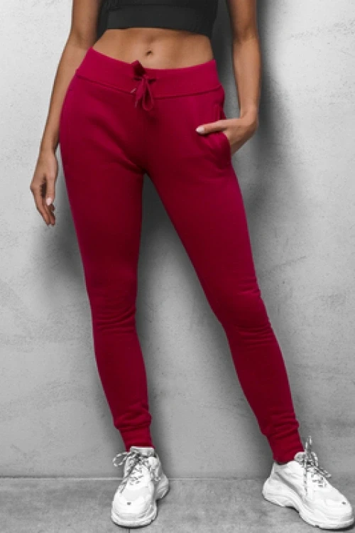 Spodnie dresowe damskie bordowe ozonee js/ck01z